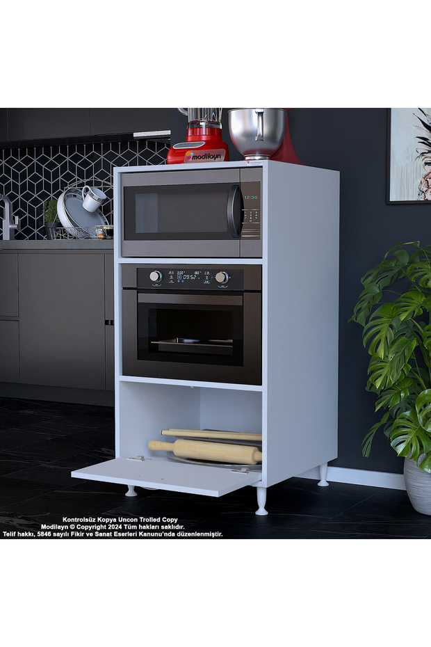 SİLVA 59,6 x 119,2 x 56 cm Tek Kapaklı Ankastre Fırın ve Mutfak Dolabı - 3