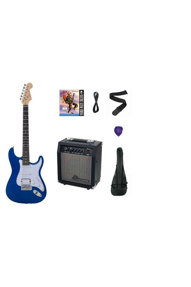 Esh-211 Bl Elektro Gitar Hss - Mavi Set(ANFİ-SOFTCASE-ASKI-TEL-KABLO-PENA) - 1