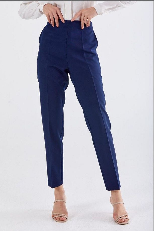 59061 Beli Yarım Lastikli Ön Cepli Klasik Dar Paça Pantolon Qys Pantlon 59061 #23-063 - 1