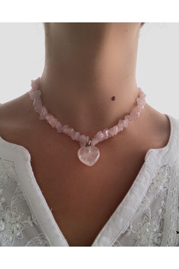 Pembe Kuvars Kolye - 4