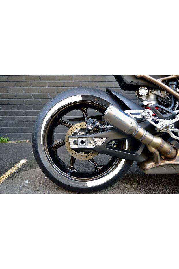 New custom motorcycle tyre sidewall white right-left/front-back
