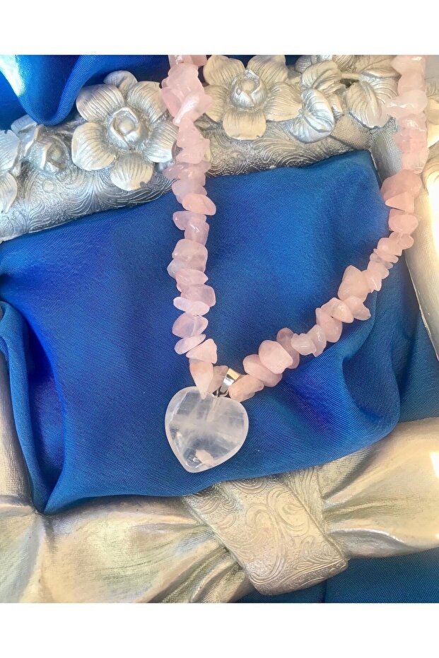 Pembe Kuvars Kolye - 1