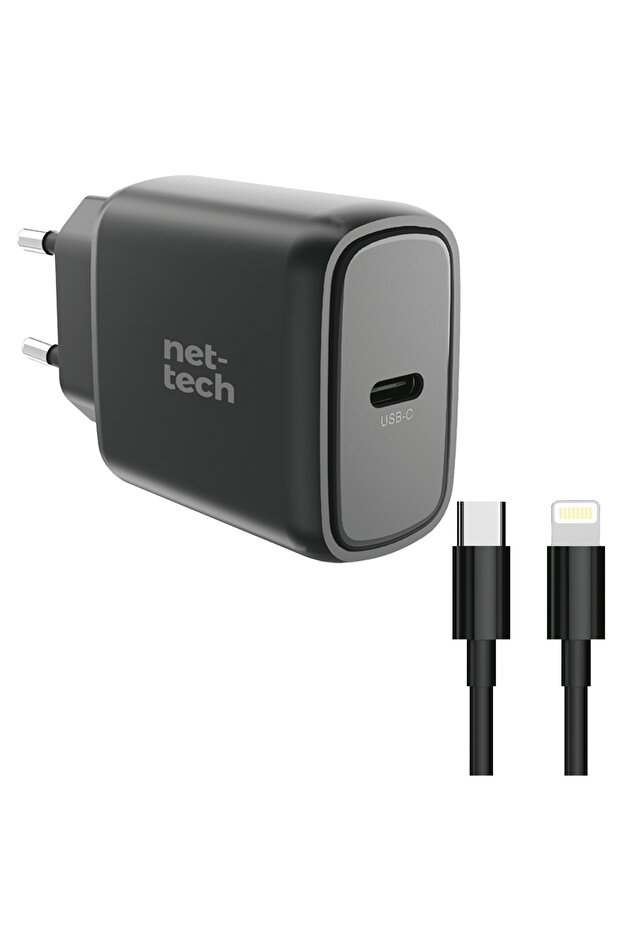 Nt-hch06 Pd 25w Type-c Lightning Kablo Şarj Aleti (SİYAH) - 1