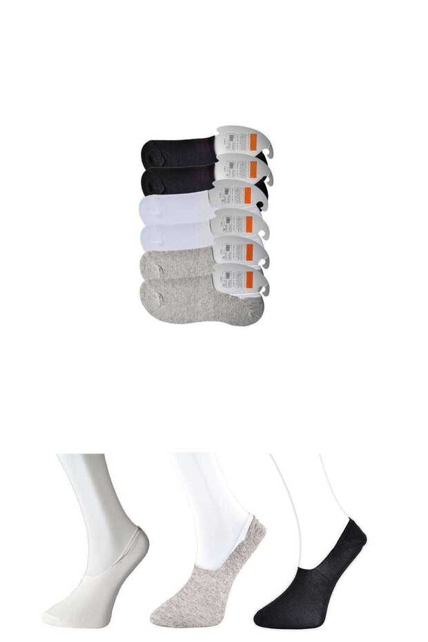Black Gray and White Men's Ballerina Socks 6 pairs