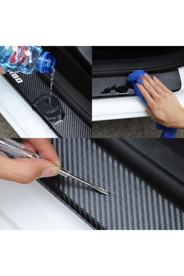 Custom New Compatible Accessory Auto Trunk and Door Sill for Fiat Marea Custom New Sticker Set Carbon - 5