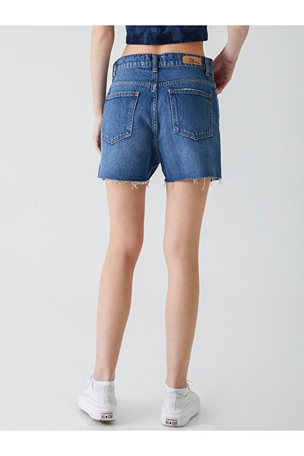 Deana Yüksek Bel Jean Şort - 3