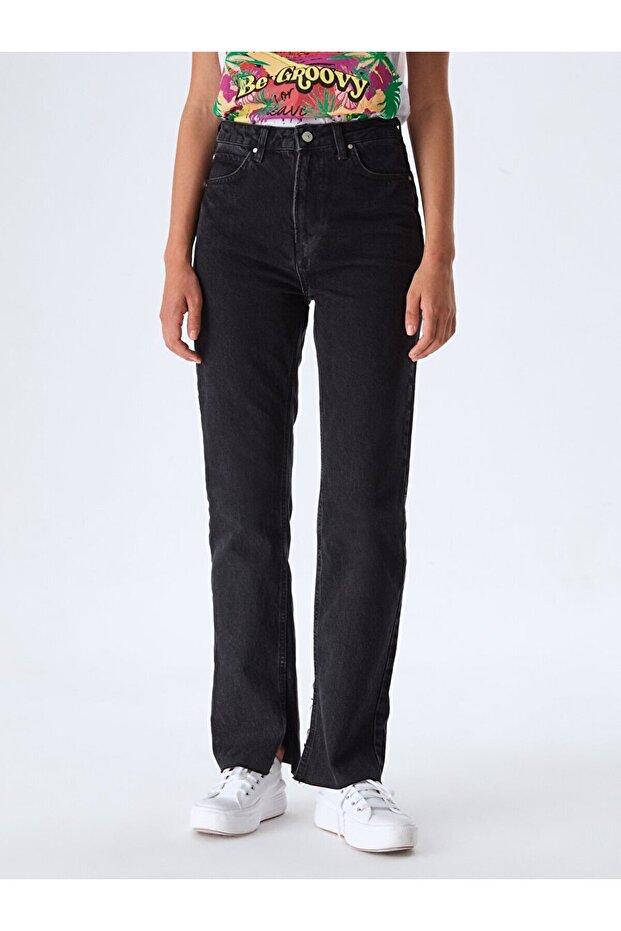 Betıana Slit Slim Straight Trousers