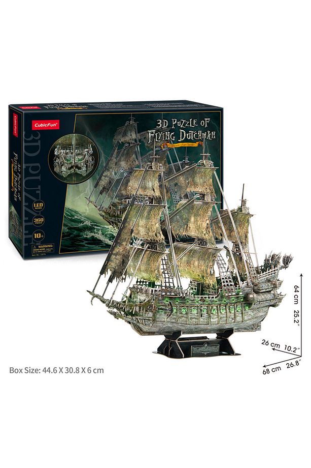3D 360 Parça LED Işıklı Puzzle Uçan Hollandalı Korsan Gemisi - 3