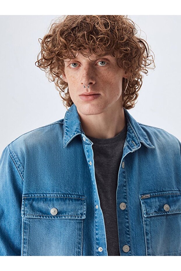 Steven Oversıze Jean Gömlek - 4