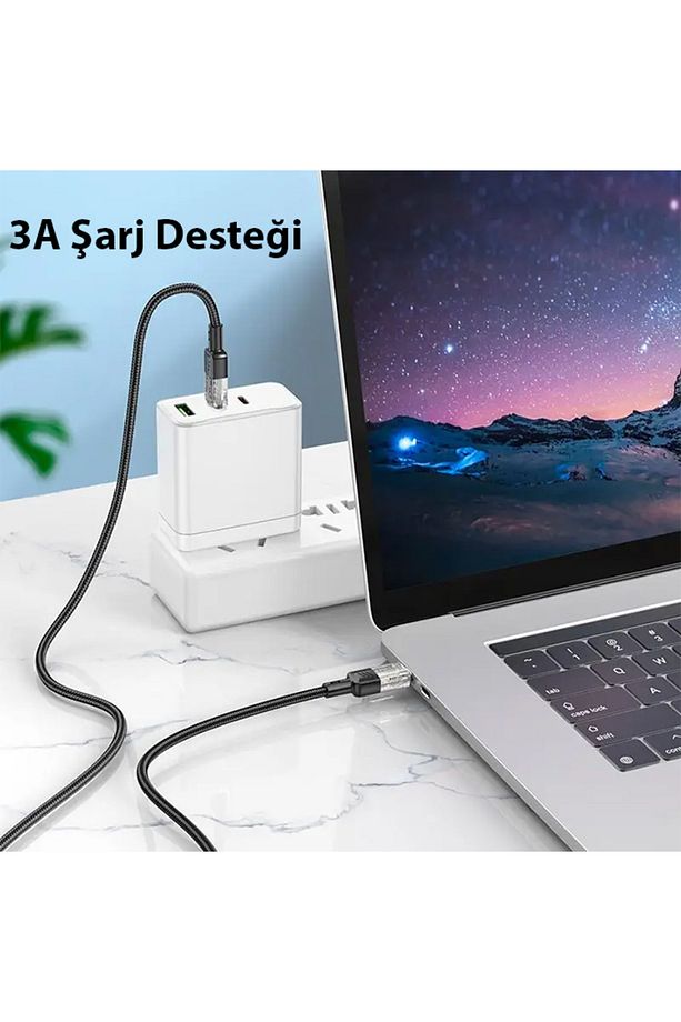 U129 Transparan Type-c To Type-c Data Ve Şarj Kablosu 1m - 2