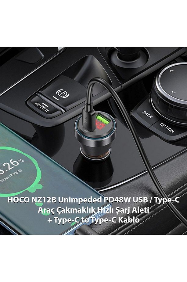 Nz12b Unimpeded Pd48w Usb Type-c Araç Çakmaklı Hızlı Şarj Aleti Type-c To Type-c Kablo - 7