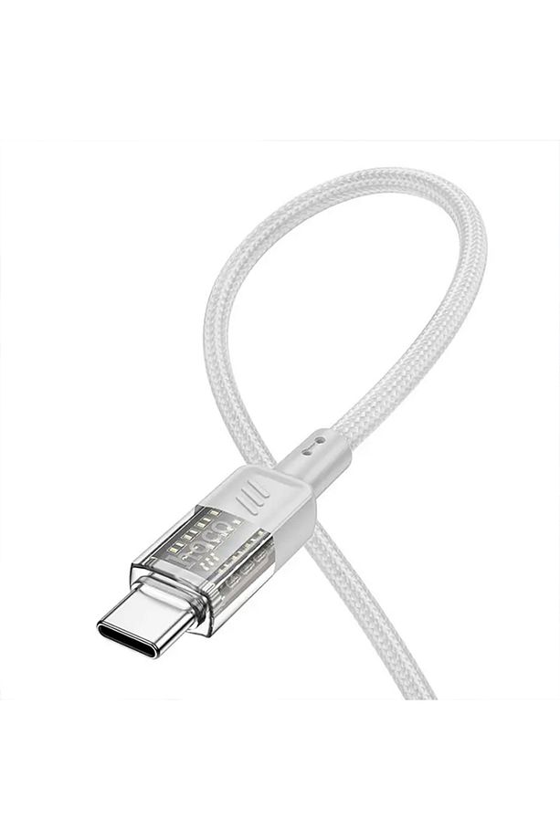 U129 Transparan Type-c To Type-c Data Ve Şarj Kablosu 1m - 6