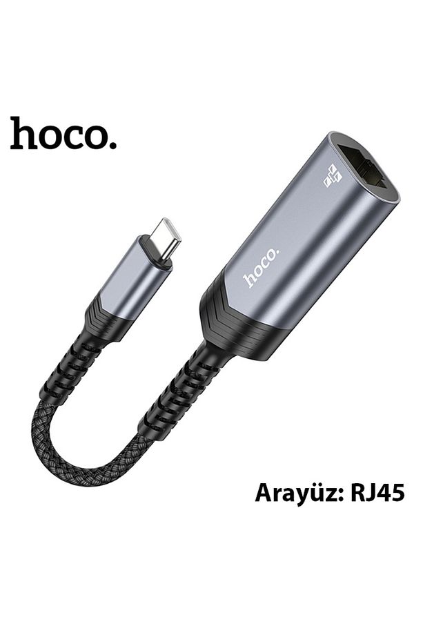 UA26 Type-c OTG RJ45 İnternet Adaptörü Dönüştürücü 100 Mbps (Gri) - 4