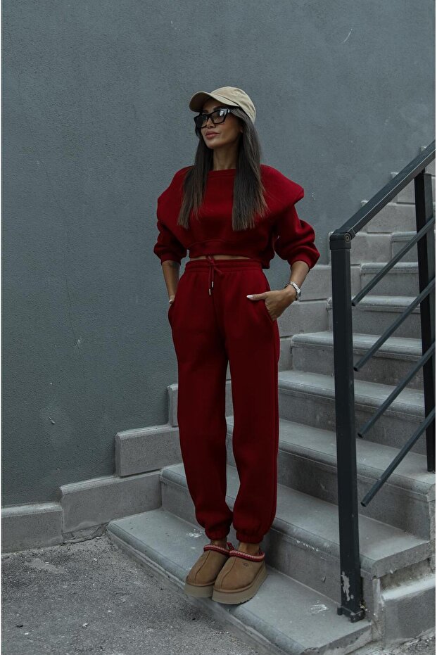 Claret Red Zelda Tracksuit Set