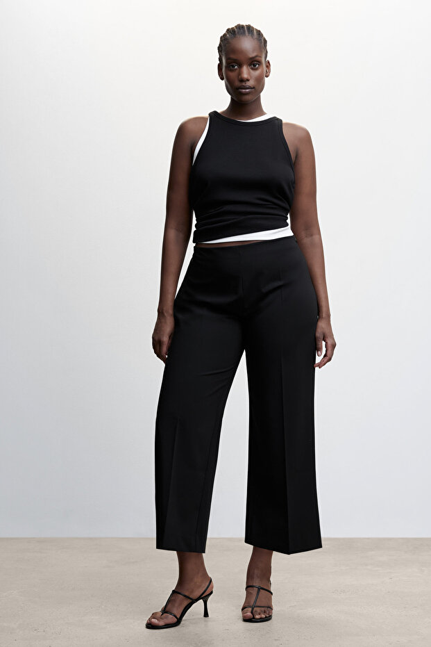 Straight culotte trousers - 7