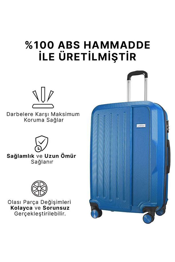Wx-210 Çivit Mavi Büyük Boy Valiz - 3