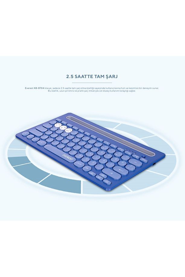 Klavye Kablosuz Bluetooth Ultra Ince Şarjlı Q Mac/win/android/ıos Uyumlu - 6