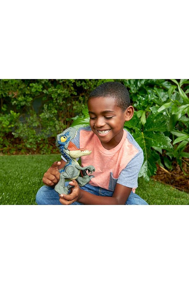 Mega Roar Blue Velociraptor Dinosaur Toy with Sound Jurassic World Sesli Dinozor - 1