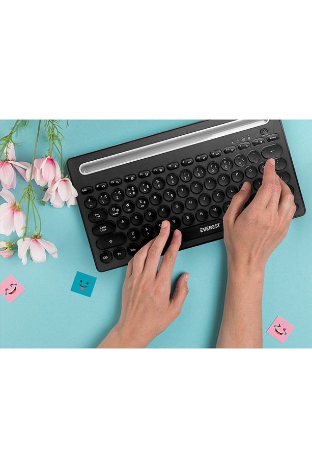 Bluetooth Ultra İnce+Şarjlı Q Mac/Win/Android/Ios Uyumlu Kablosuz klavye - 1