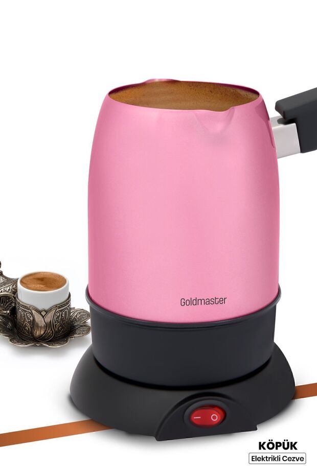Foam Pink Double Mouth Stainless Steel Electric Coffee Pot