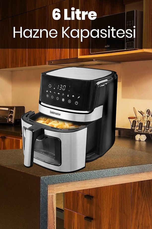 Vetto 1700 Watt Xl Dijital Dokunmatik 8 Ön Programlı Airfryer Yağsız Kızartma Sıcak Hava Fritöz - 2