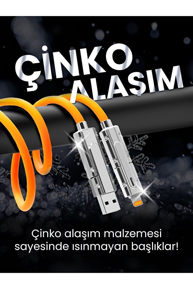 USB/TYPEC - TYPEC/LIGHTNING MODÜLER ŞARJ KABLOSU / ŞARJ ALETİ / DATA AKTARIM KABLOSU - 3