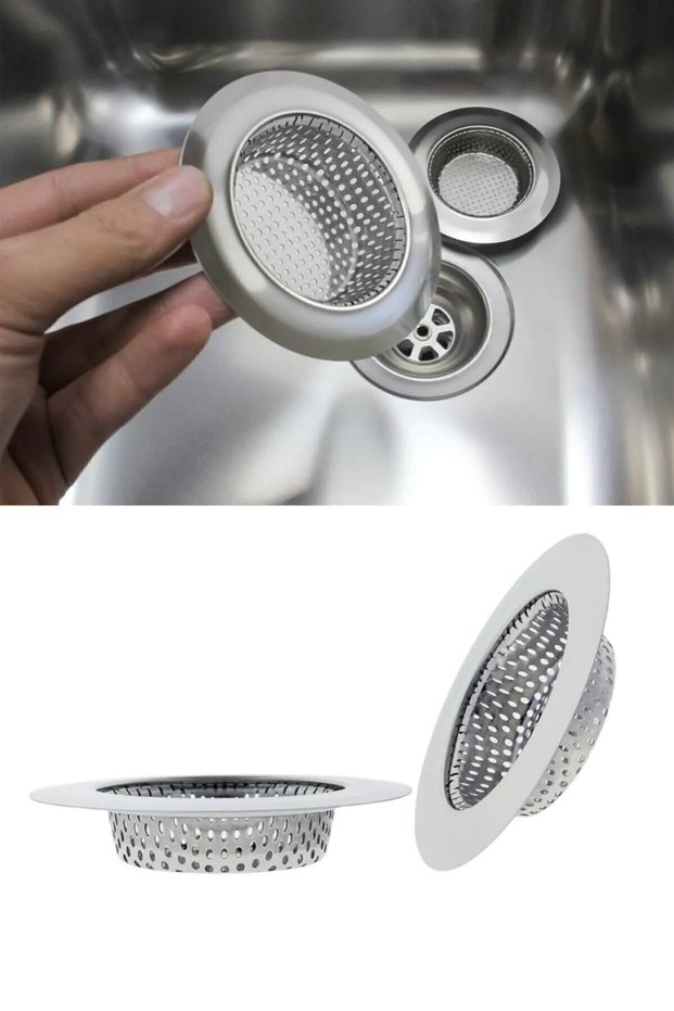 Stainless Metal Set of 2 Round Kitchen Sink Drain Strainer - 11 CM/7 CM 4 PCS