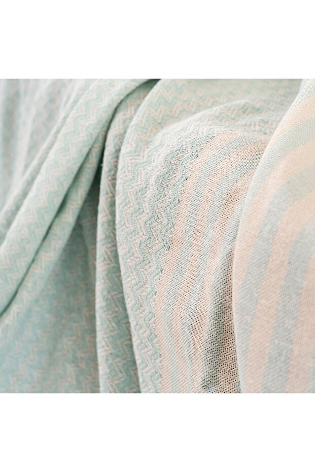 Natural Sofa Cover/Shawl Mint - 2