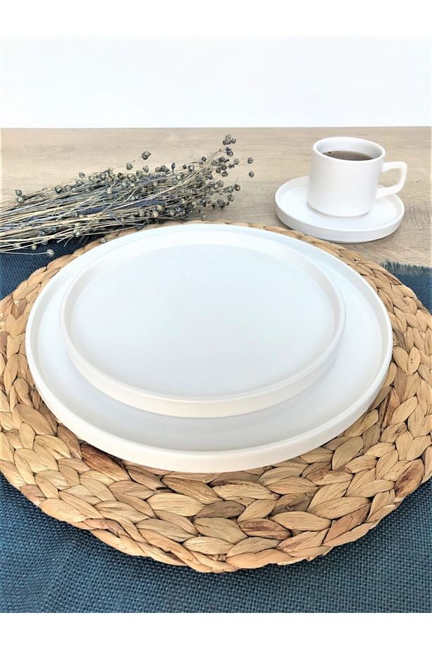 Stackable Mat Beyaz 8 Parça 2 Kişilik Servis Kahvaltı Takımı - 2