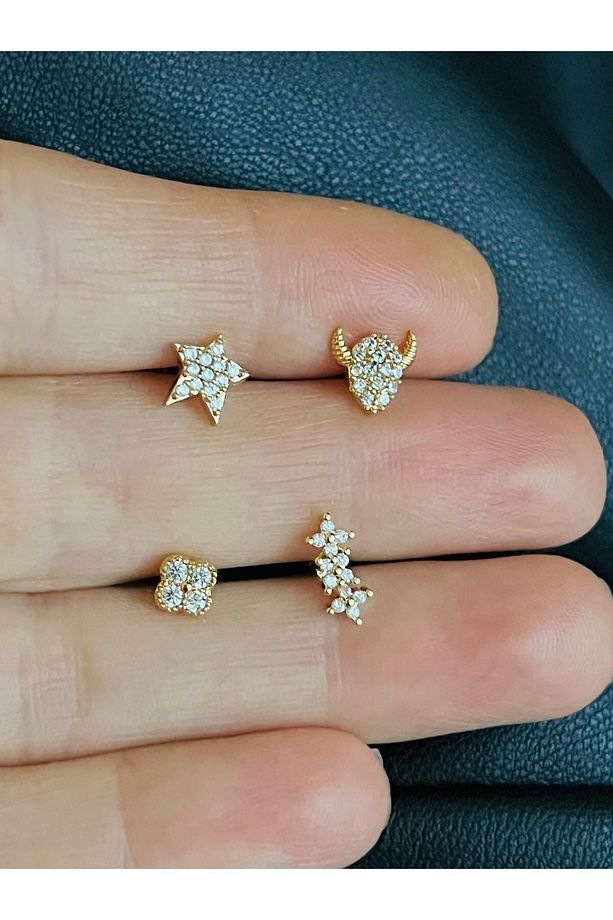 Çelik Kıkırdak Helix Tragus Piercing (4adet) - 3