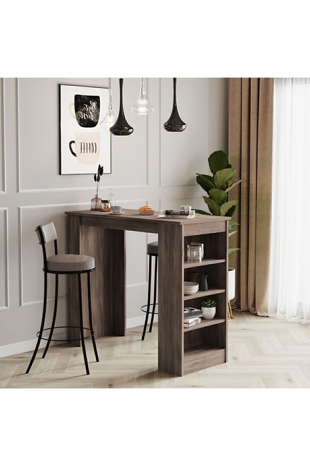 Style Bar Masası Mutfak Yemek Masası Kahve St1-cu - 2