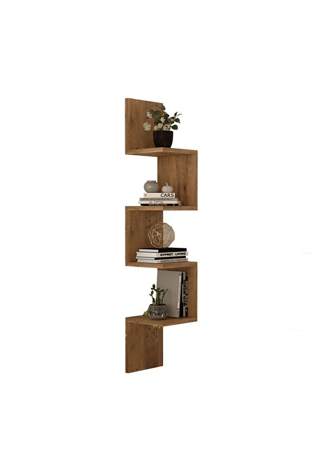 Shelf R9 Modern Duvar Rafı Kitaplık Atlantik Çam - 4