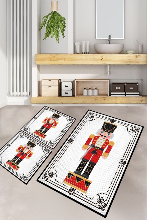 Lead Soldier Set of 3 Bathroom Rugs Bath Mat