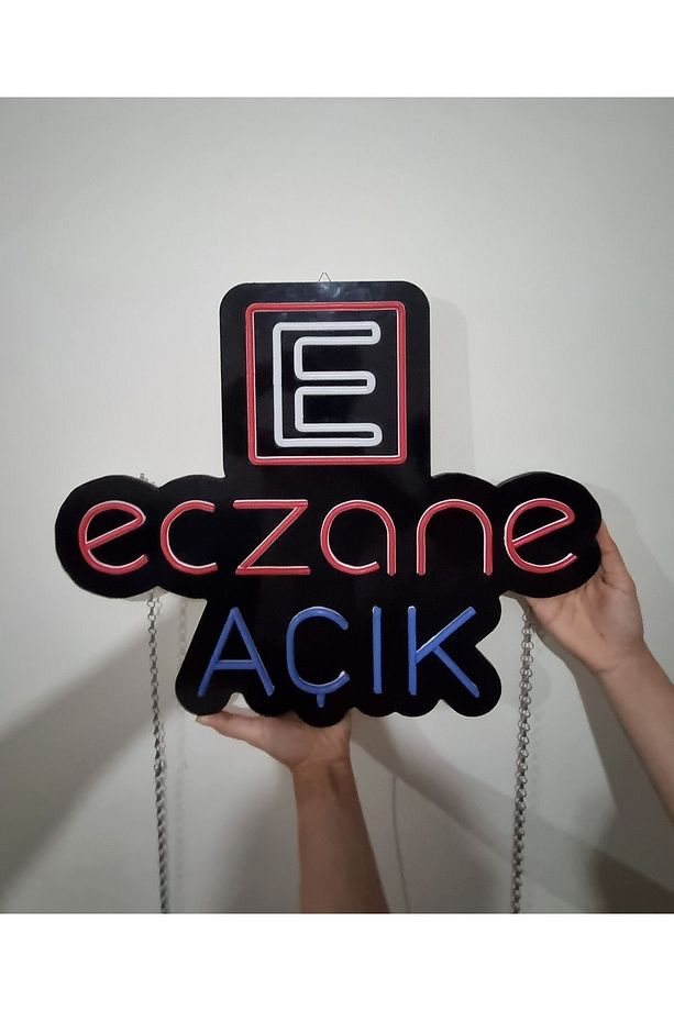 Açık Eczane Yazılı Logolu Neon Led Tabela - 3