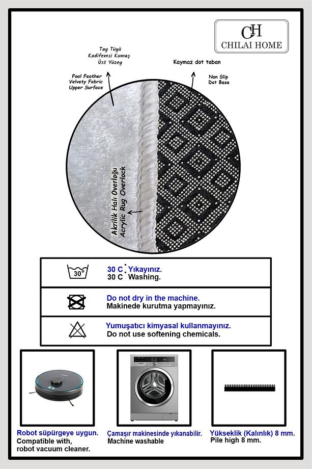 Green Panpa Cap Mutfak Halısı Makinede Yıkanabilir Kaymaz Tabanlı Mutfak Halısı Djth - 2