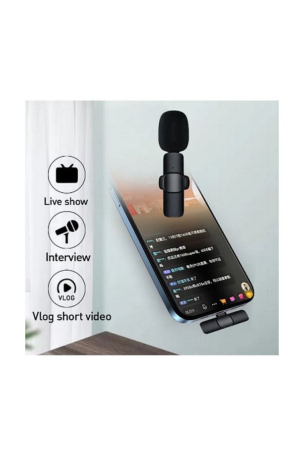 Type-c Girişli Telefon Uyumlu Wireless Youtube Facebook Tiktok Yayın Kablosuz Yaka Mikrofonu - 5