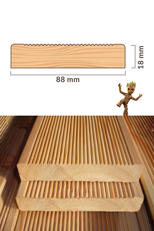 300 cm 2. Sınıf Ahşap Tırtıklı Deck - 3