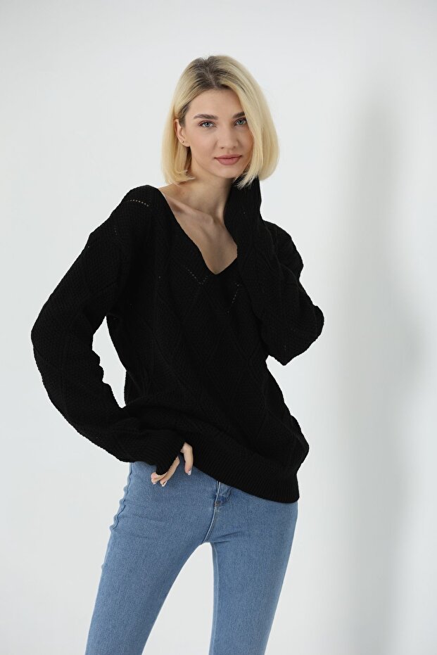 OVERSİZE AJURLU KAZAK - 5