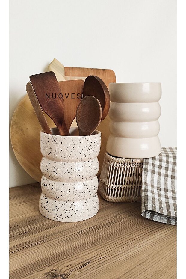 حامل ملعقة ومزهرية مزخرفة مصنوعة يدويًا (منقوشة) - 2