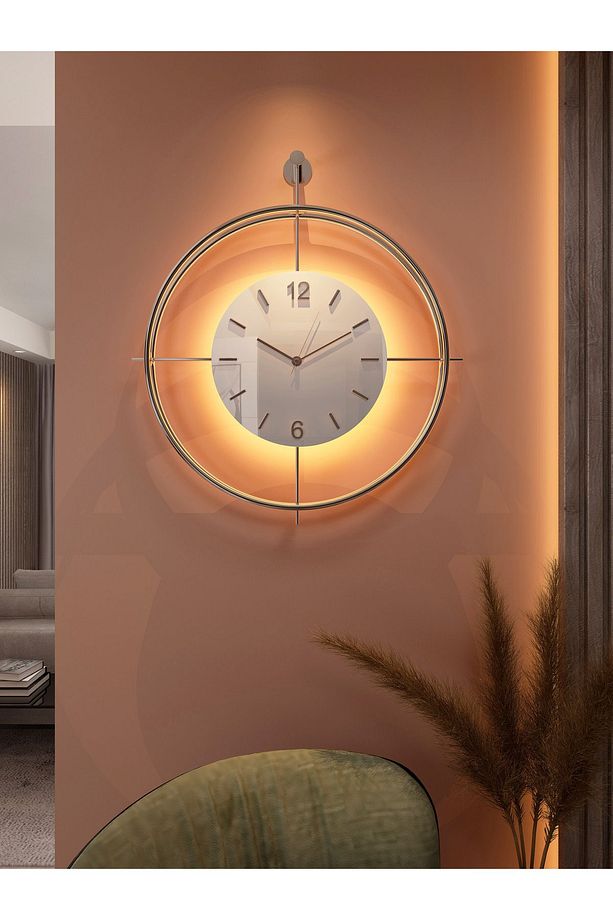 (K-50-LEDTek) MySery Exclusive Series - Ledli(pilli) - Modern Dekoratif Metal Duvar Saati - 2