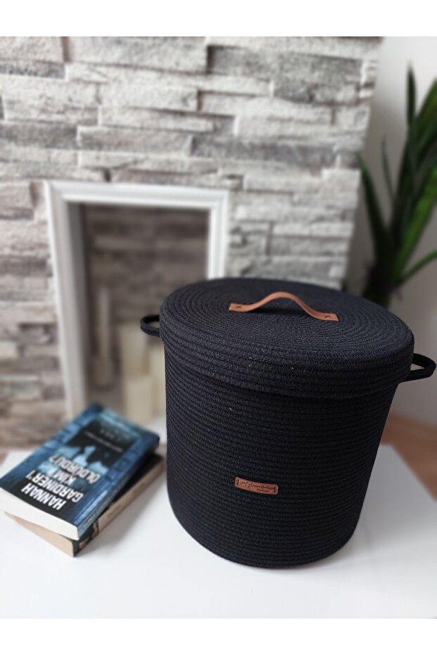 Handmade Basket, Organizer Basket, Basket with Lid, Living Room Decor, Wicker Basket, Jute Basket