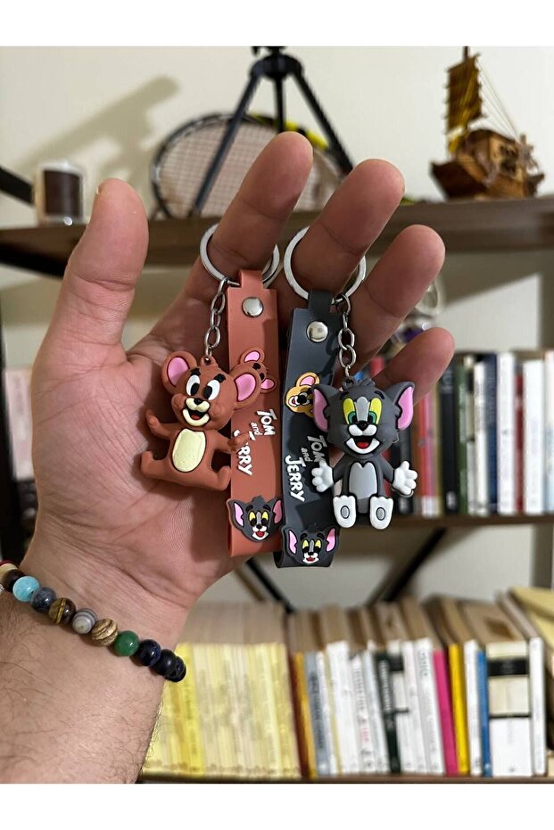 Set of 2 Tom & Jerry Keychains and Bag Accessories 3D