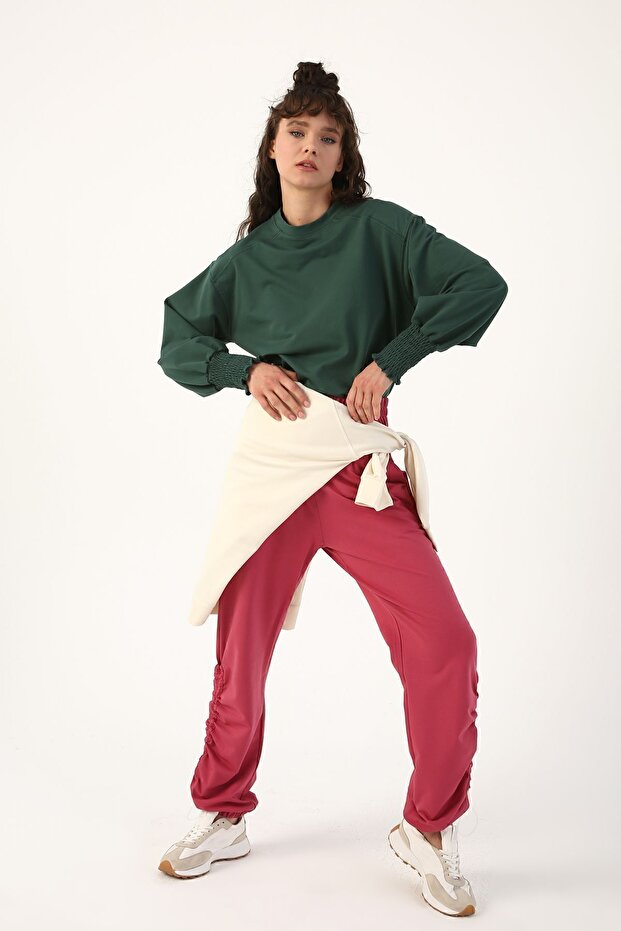 Cherry Cuff Drawstring Detailed Sweatpants - 1