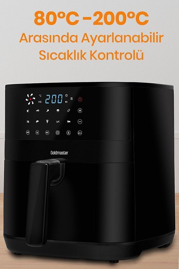 Smartfry Dijital Dokunmatik 1900 W 10 Ön Ayarlı 6 Litre Airfryer Yağsız Kızartma Sıcak Hava Fritöz - 7