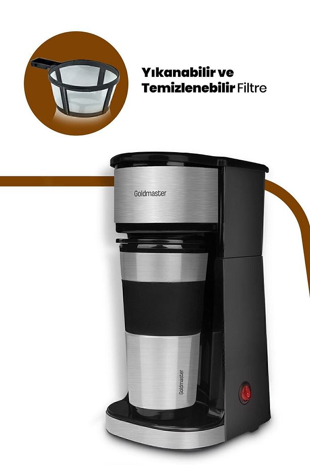 Coffee Chef Paslanmaz Çelik Termos Seyahat Bardaklı Kişisel Filtre Kahve Makinesi - 3