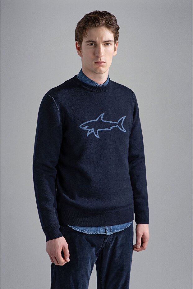 Men's Knitted Roundneck C.W.Wool Sweater