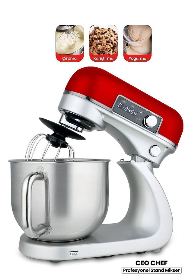 Ceo Chef Dokunmatik Ekran 6 Litre 12 Kademe Darbeli Hız Ayarlı Döküm Stand Mikser Mutfak Şefi - 1