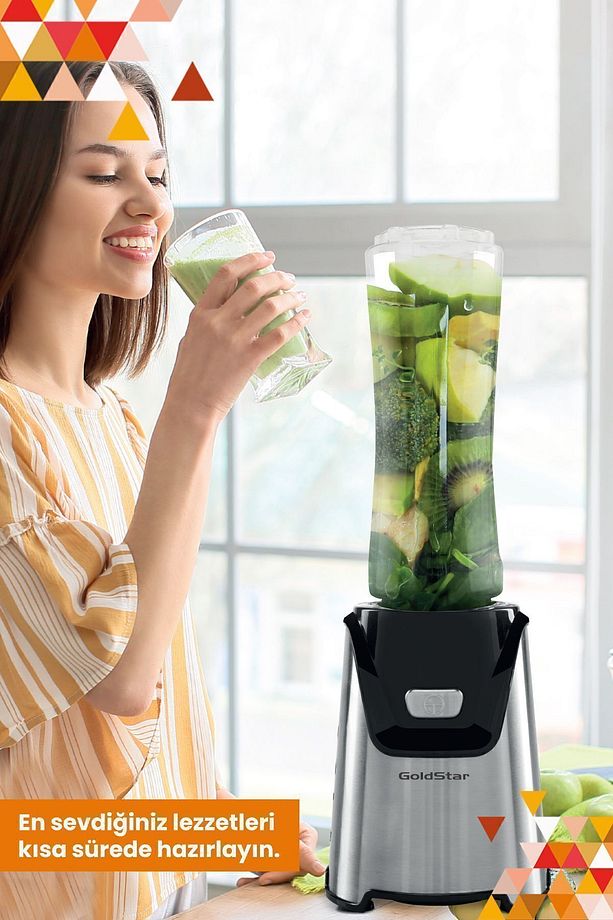Inox Kişisel Personal Smoothie Blender 2 Adet Bpa Free Tritan Şişeli - 5