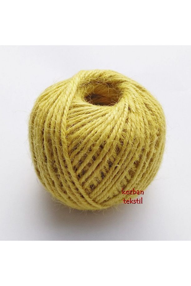 Renkli Jüt Ipi Çuval Ipi Hasır Ip Sarı 100 gr - 1