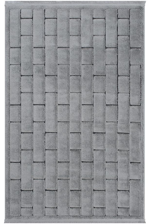 Lotus 8008 Gri Salon Halısı Yumuşak Dokulu Koridor Halısı Kalın Halı Yolluk Dokuma Makine Halısı - 1